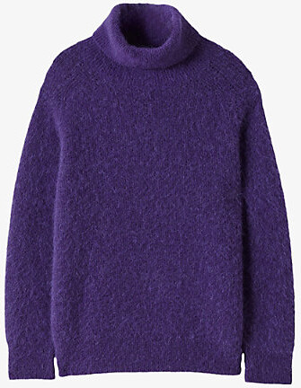 Joseph Womens Violet Meslay High-Neck Knitted Jumper Xl