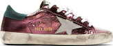 Thumbnail for your product : Golden Goose Purple Foil Leather Distressed Superstar Sneakers
