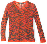 Thumbnail for your product : Kensie Animal Print Slub Sweater-ORANGE-Large