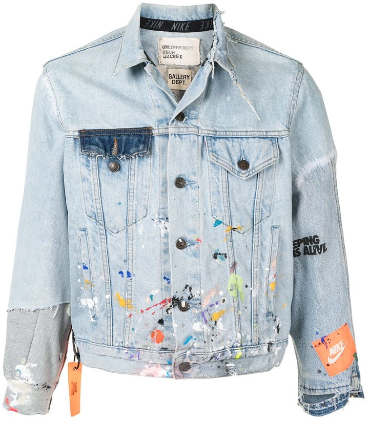 GALLERY DEPT. x Nike paint splatter denim jacket ShopStyle