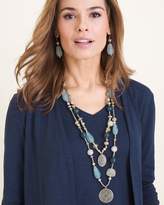 Thumbnail for your product : Chico's Chicos Convertible Blue and Silver-Tone Beaded Multi-Strand Necklace