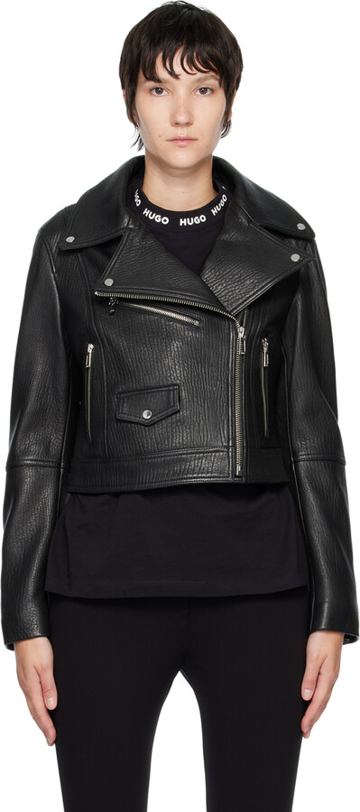 HUGO BOSS Black Leather Jacket - ShopStyle