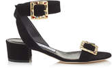 Thumbnail for your product : Jimmy Choo DACHA 35 Black Suede Sandals with Jewelled Buckle