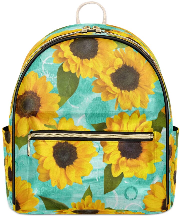 yellow floral backpack