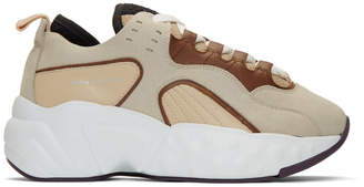 Acne Studios Beige and White Manhattan Sneakers