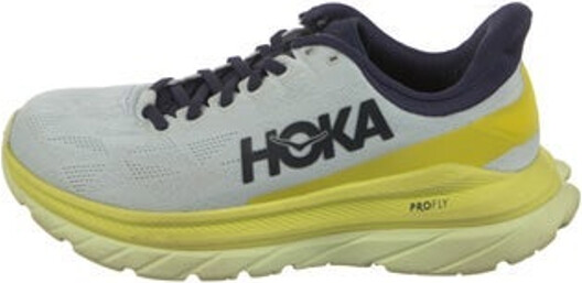 Hoka One One Nylon Low Top Sneakers Green Graphic Print Round-Toes Platform Lace-Up Closure at Uppers Includes Box