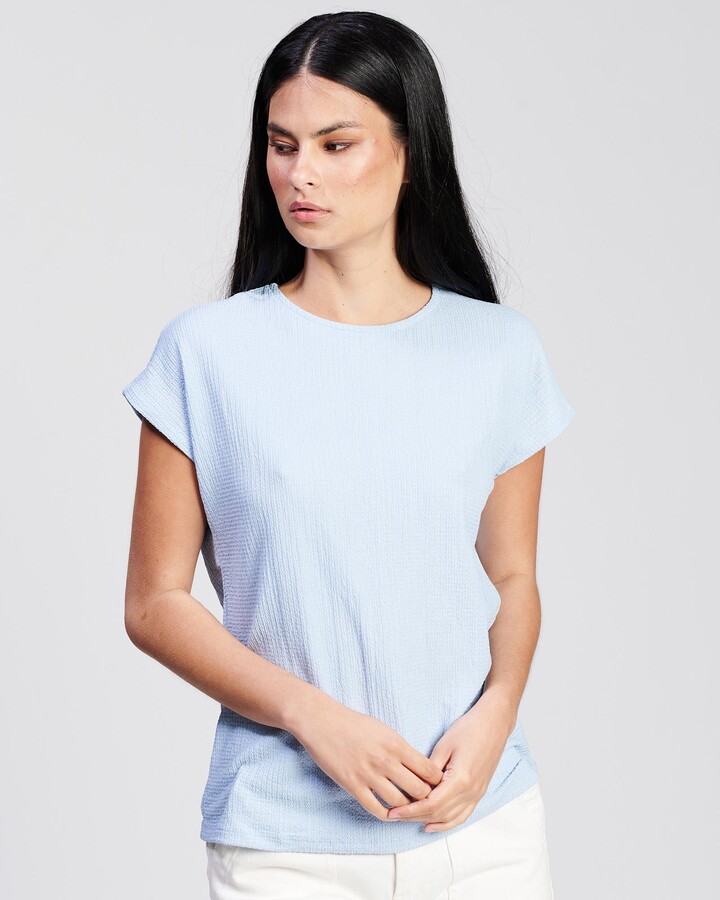 indlogering med sig Isolere Vero Moda Women's White Workwear Tops - Sie Short Sleeve Top - Size One Size,  S at The Iconic - ShopStyle