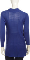 Thumbnail for your product : Neiman Marcus Open-Front Ribbed Panel Cardigan, Admiral Blue