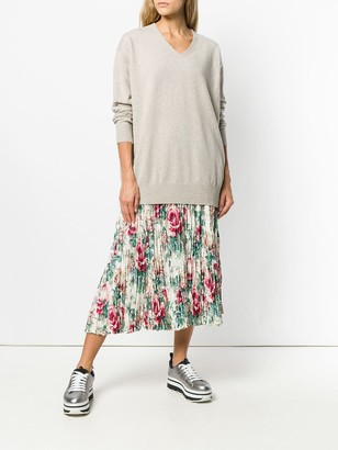 Junya Watanabe Floral Print Pleated Skirt