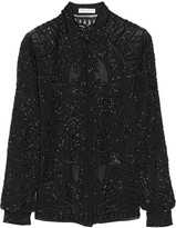 Thumbnail for your product : Emilio Pucci Embellished silk-georgette blouse