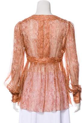 Anna Sui Printed Long Sleeve Top
