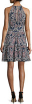 Thumbnail for your product : L'Agence Alyse Silk Paisley A-Line Dress, Velvet Blue Combo