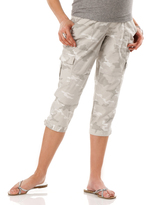 Thumbnail for your product : A Pea in the Pod Secret Fit Belly® Poplin Cargo Pockets Slim Leg Maternity Crop Pants