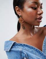 Thumbnail for your product : Missguided Geometric Shape Drop Earring In Gold