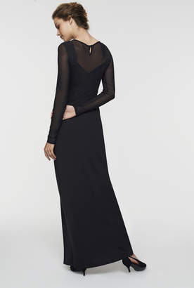 Sheer Sleeve Wrap Front Dress