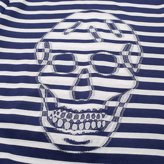 Alexander McQueen Stripe Blurred Skull Print Tee