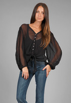 Thumbnail for your product : Singer22 Love Sam Tie Front Top with Lace in Black