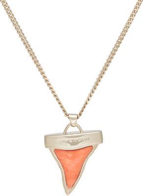Givenchy Reconstructed Coral Shark Tooth Pendant Necklace