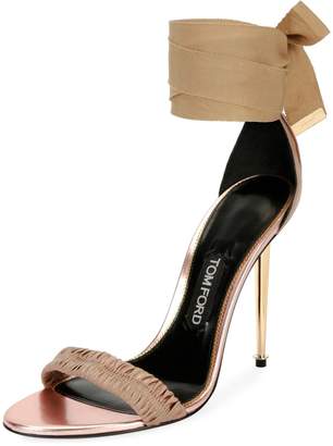 Tom Ford Patent Ankle-Tie 105mm Sandal