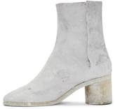 Thumbnail for your product : Maison Margiela Grey and White Painted Tabi Boots