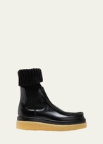 Thumbnail for your product : Chloé Jamie Leather Wool Sock Booties