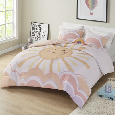 Intelligent Design Kids Dawn Sunshine Clouds Reversible Comforter Set