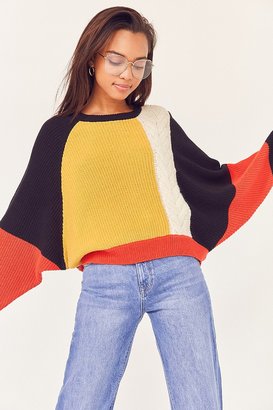 brand Ecote Ecote Mixed Stitch Colorblock Sweater