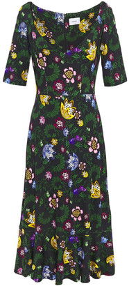 Erdem Gleny Floral-print Ponte Midi Dress