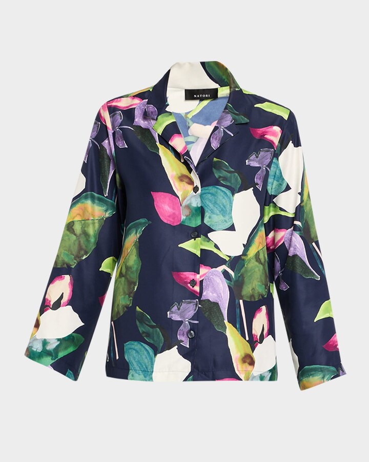 Daido Cropped Floral-Print Pajama Set