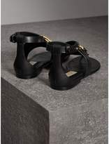 Thumbnail for your product : Burberry Equestrian Detail Leather Sandals