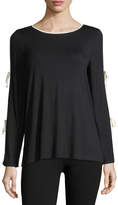 Thumbnail for your product : Neiman Marcus Contrast-Trim Split-Sleeve Tee