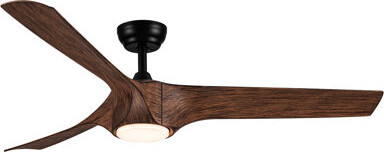 TriBlades 56 In. Intergrated LED Ceiling Fan With Brown Wood Grain ABS Blade