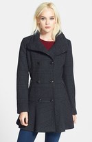 Thumbnail for your product : GUESS Plaid Skirted Wool Blend Coat (Online Only)