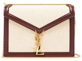 Thumbnail for your product : Saint Laurent Cassandra Leather-trimmed Canvas Shoulder Bag - Beige Multi