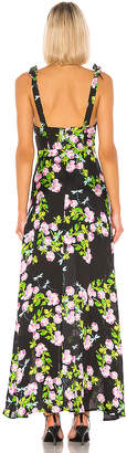 Cynthia Rowley Ten Rose Silk Maxi Dress