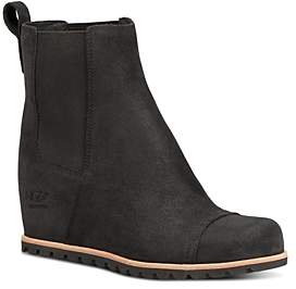 women's bailey bow round toe glitter suede & sheepskin short booties