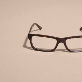 Burberry Check Detail Rectangular Optical Frames