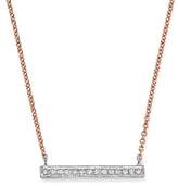Thumbnail for your product : Sylvie Dana Rebecca Designs 14K White & Rose Gold Rose Medium Bar Necklace with Diamonds