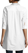 Thumbnail for your product : Alice + Olivia Camron Embellished-Collar Tunic Shirtdress, White