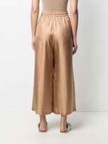Thumbnail for your product : Alysi Cropped Wide-Leg Silk Trousers