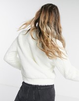 Thumbnail for your product : Moon River teddy wrap over jumper in white