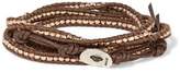Thumbnail for your product : Chan Luu 18-Karat Rose Gold-Plated Beaded Leather Bracelet