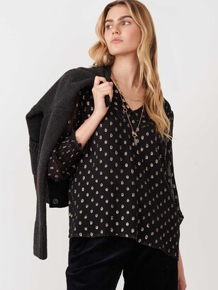 metallic spot blouse