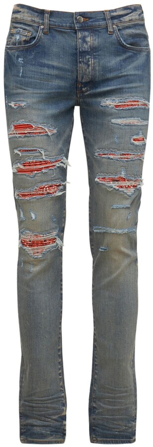 Amiri Bandana Thrasher distressed denim jeans - ShopStyle