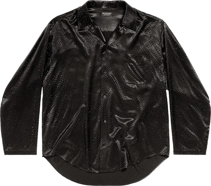 Balenciaga Rhinestone-Embellished Satin Shirt