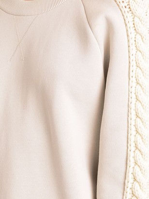 Burberry cable knit detail sweatshirt