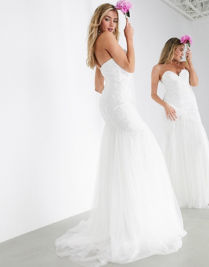 asos edition embellished cami wedding dress