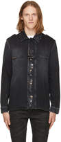 Thumbnail for your product : Saint Laurent Black Distressed Denim Shirt Jacket