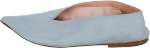 Celine Babouche Flats From the 2016 Collection by Phoebe Philo Blue Leather Pointed-Toes Designer