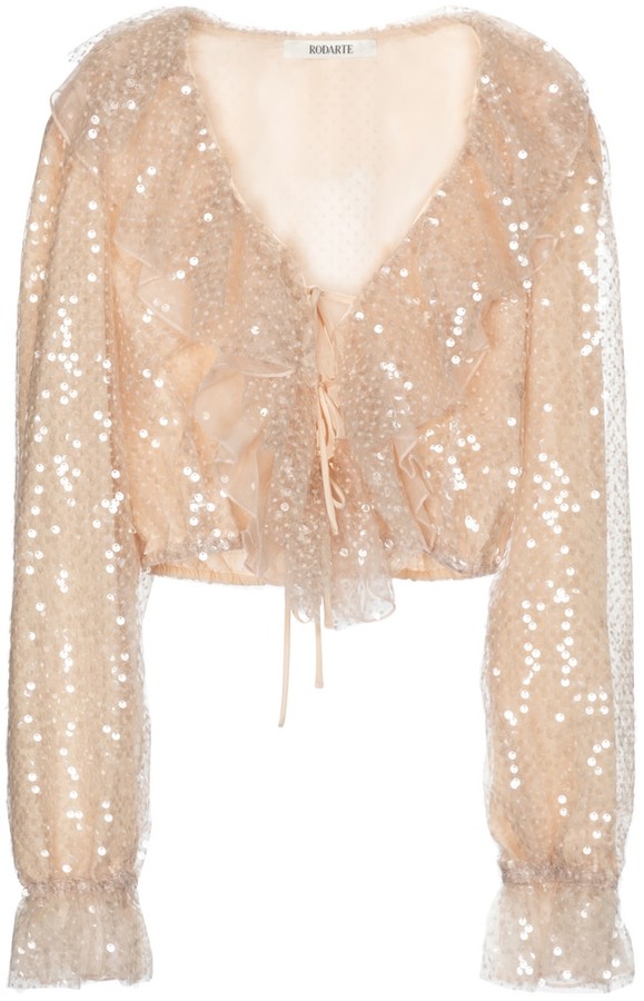 pale pink sequin top